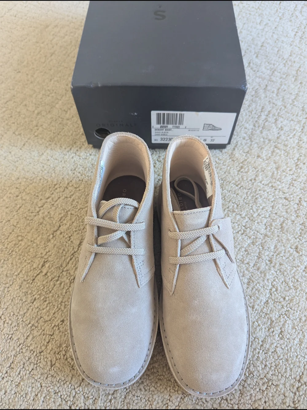 Clarks Originals DESERT BOOT Boy 13.5 Sand Suede Leather Chukka Boots Preppy NEW